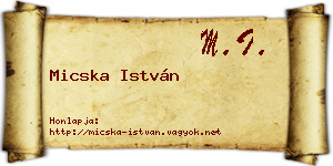Micska István névjegykártya